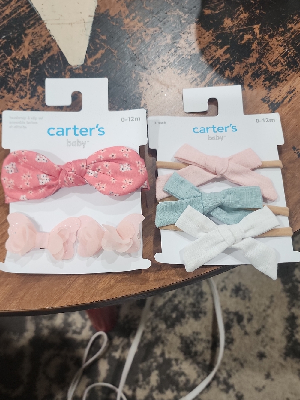 Carter's Pastel Bow & Floral Headband Set - Pink, Mint, Blush, White